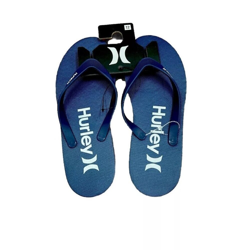 Hurley Men's Blue Flip Flops NWT Size 12 Beach Pool Summer